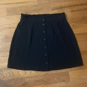 Loft | Mini Skirt | Black Button front
